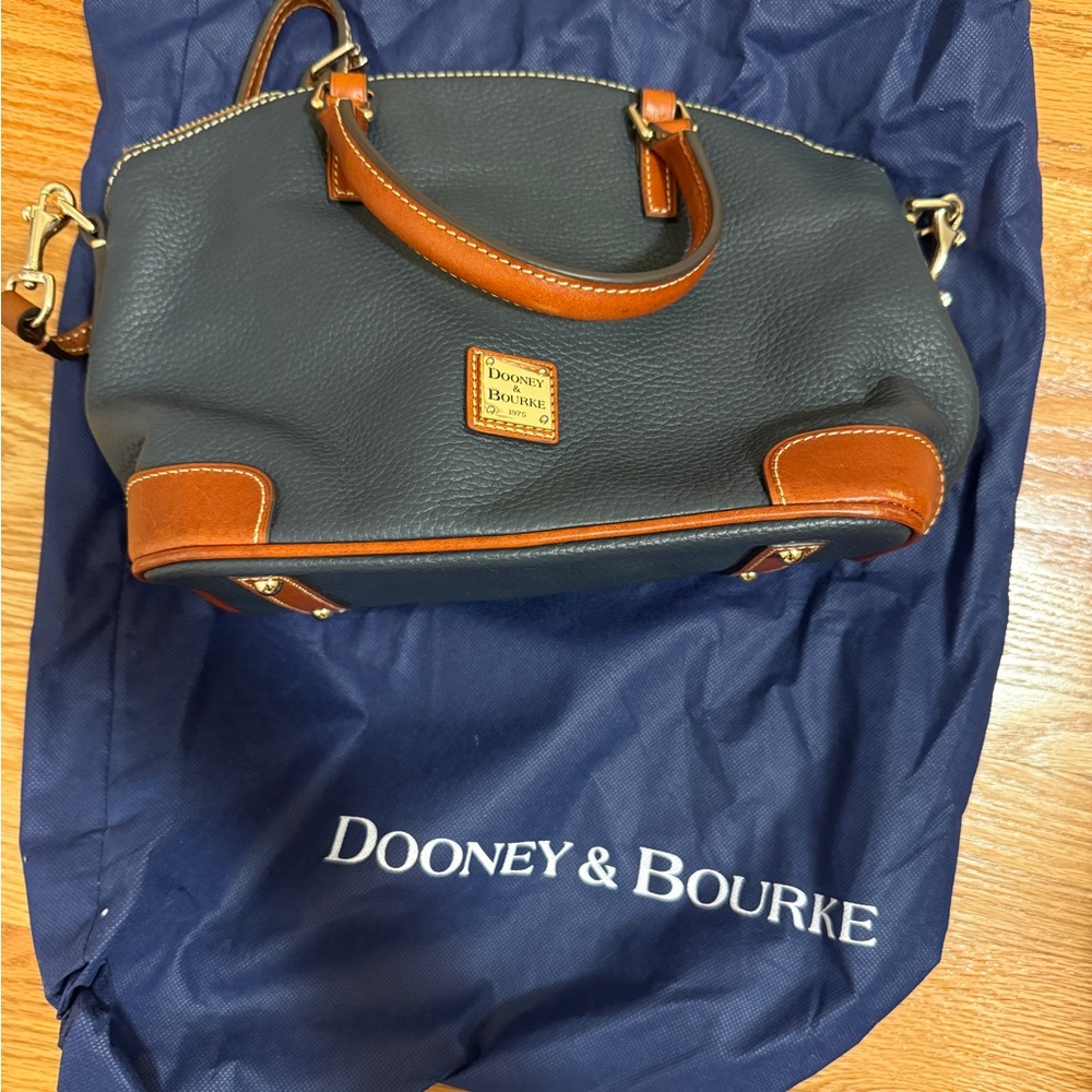 Dooney & Bourke Black and Tan Satchel